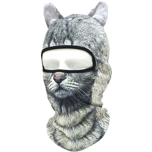 3D Animal Face Mask with Ears, Quick-Drying Full Face Balaclava/Balaclava for Airsoft, Cycling, Motorcycles, Outdoor Activities, and Cosplay (Cat)