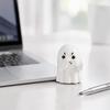 Whimsical Room Accent Middle Finger Ghost Statue, Funny Holding Nose Resin Figurine, Novelty Desktop Decoration Halloween Bathroom for Toilet