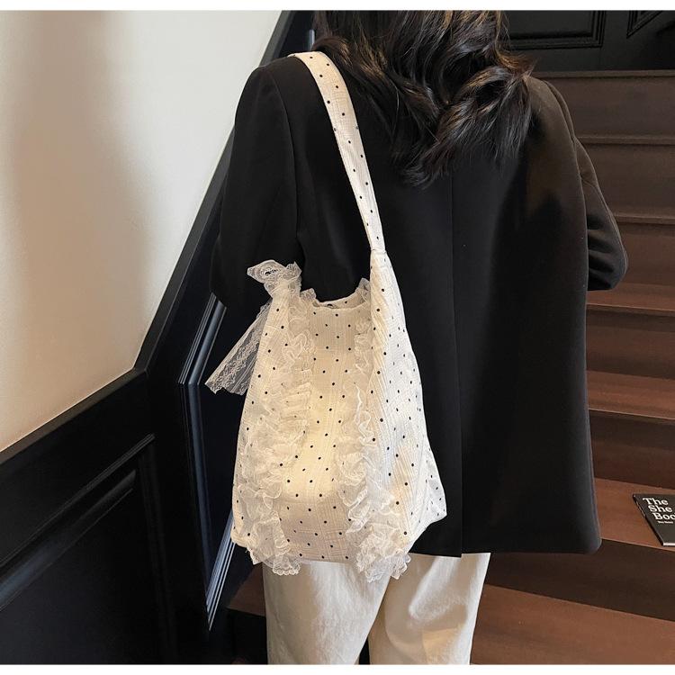 Polka Dot Underarm Women's Bag New Fashion Portable Bucket Bag Greens Lightweight Shoulder Bag Women