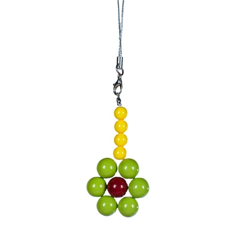 Sweet Phone Chain Strap Lanyard Colorful Bead Flower Pendant Phone Charm Hangings Decoration Cute Phone Accessories