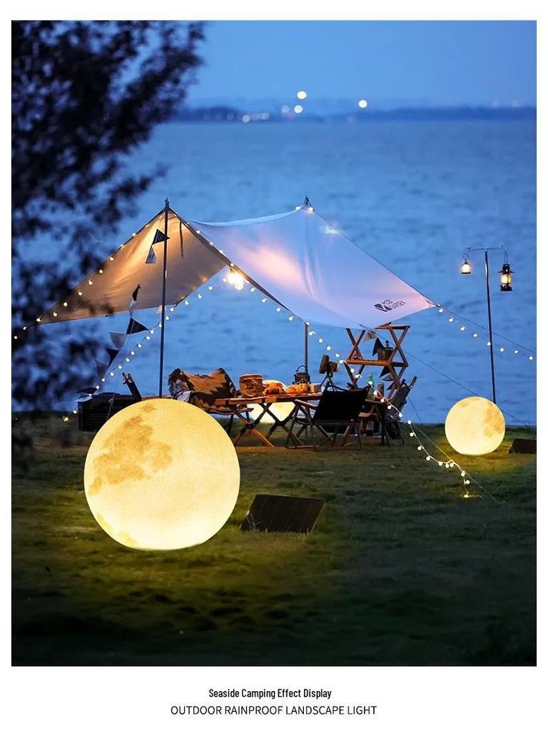 HuiXiang Dual-Powered Solar Moon Lamp for Outdoor Terrace & Garden - Waterproof Landscape & Lawn Light