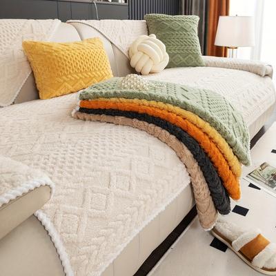 1PC Shu Cotton Velvet Sofa Cushion Plush Sofa Cover Cloth Simple and Fashionable Four-season Universal Seat Cushion Non-slip Cover Towel Cover Cloth
