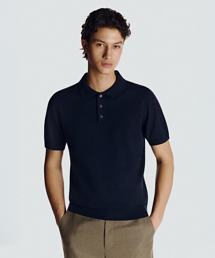 Danielkeulemyu 26Ss Washable Dual Cool Collar Knit Navy