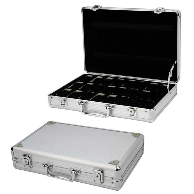 24-Slot Watch Box Travel & Storage Case Watches Display Mode & Travel Mode Suitcase Shape Watch Box Case
