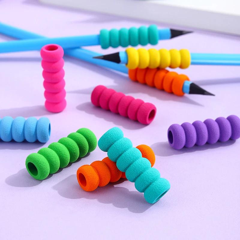 12pcs Random Color Cute Soft Cushioning Foam Pencil Case Portable Touch Pen Handle Case Anti Slip Anti Scratch Protective Case