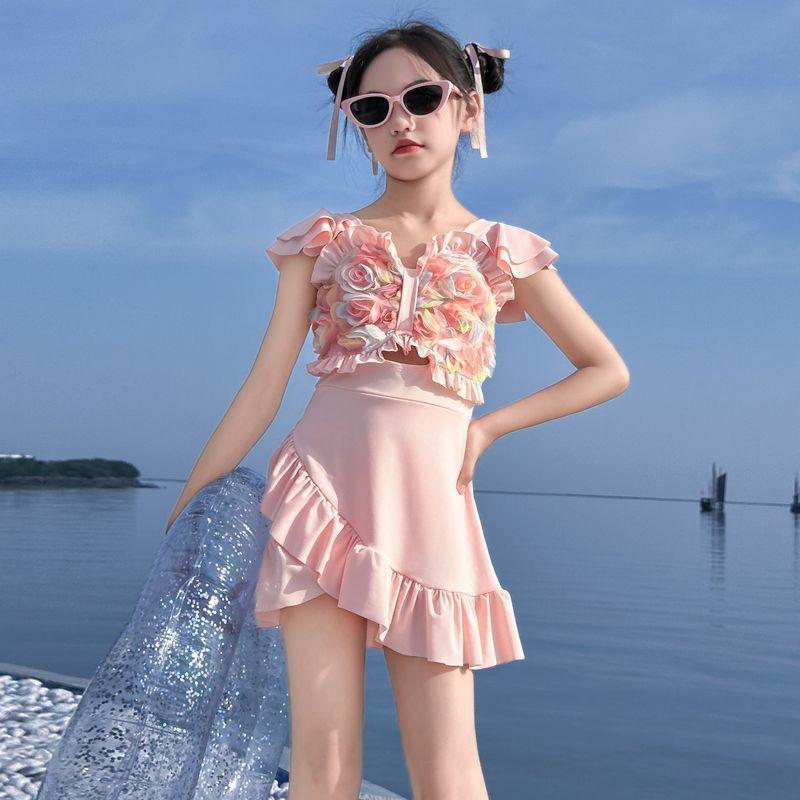 

2025 Girls High-End Fashionable One-Piece Swimsuit Size 150 (Height ~140cm)