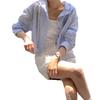 Women's 2024 French Design Striped Hooded Sun Protection Shirt