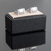 Spot New Boutique Rectangular Plain Brushed Pattern Metal Cufflinks Men's French