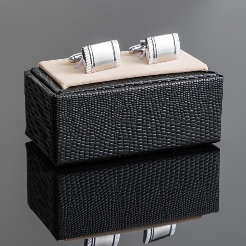 Spot New Boutique Rectangular Plain Brushed Pattern Metal Cufflinks Men's French