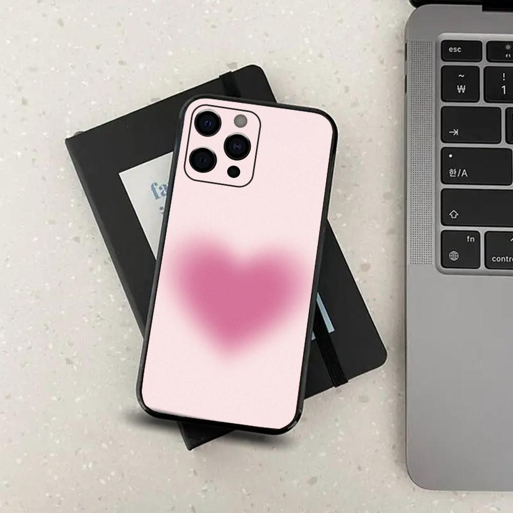 Cute Love pink Phone Case For Apple iPhone 15,14,13,12,11,Pro,X,XS,Max,XR,Plus,Mini Soft Black Cover