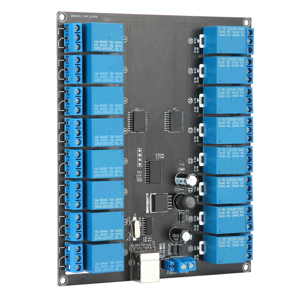 Relay Module 16 Channel 936V USB Controlled SPDT Switch Relay Module OptoIsolated Board
