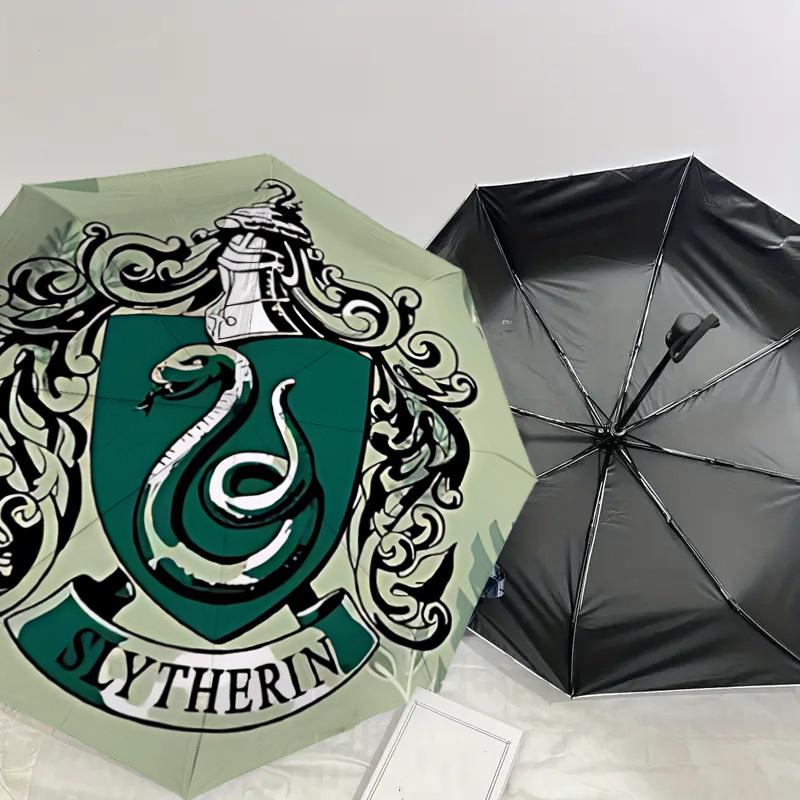1PC Slytherin Crest Umbrella-8-Rib Reinforced, Automatic Open, Lightweight & Durable, Cute Fashion Accessory for Outdoor, D2712