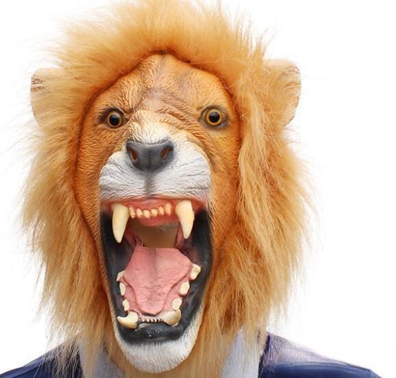 Christmas Gift Scary Animal Lion Latex Mask for Cosplay Bar Party Wholesale