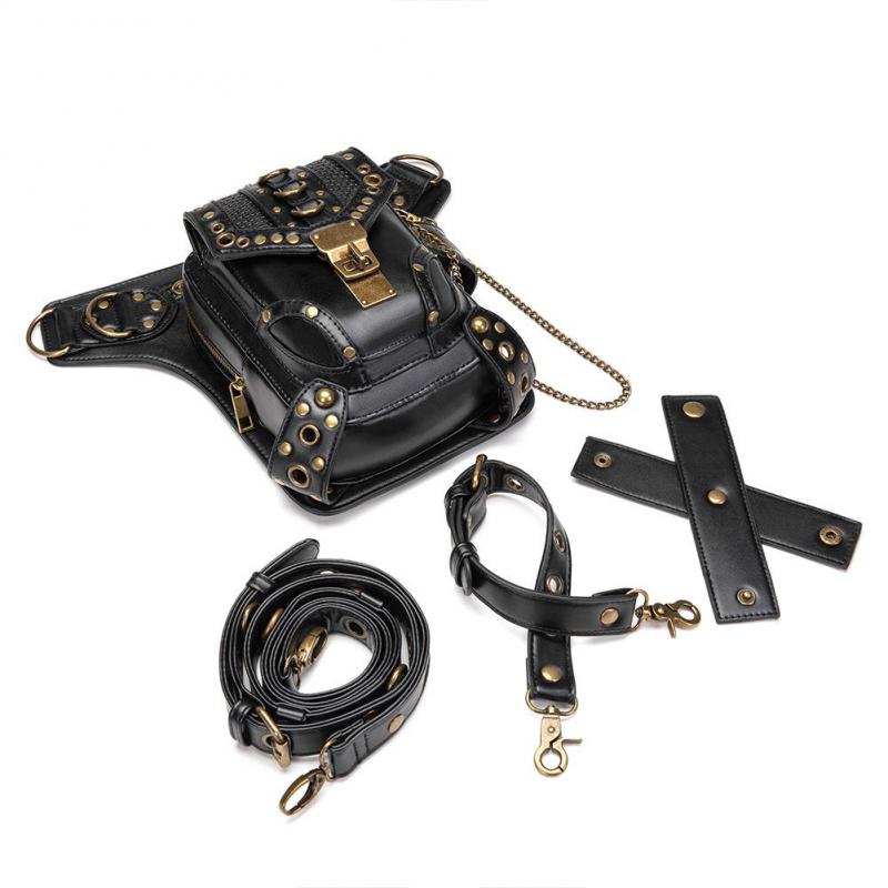 Johnature Dámská dámská taška do pasu Retro Locomotive Steampunk Style Vysoce kvalitní Pu Leather Multifunkční malé tašky přes rameno