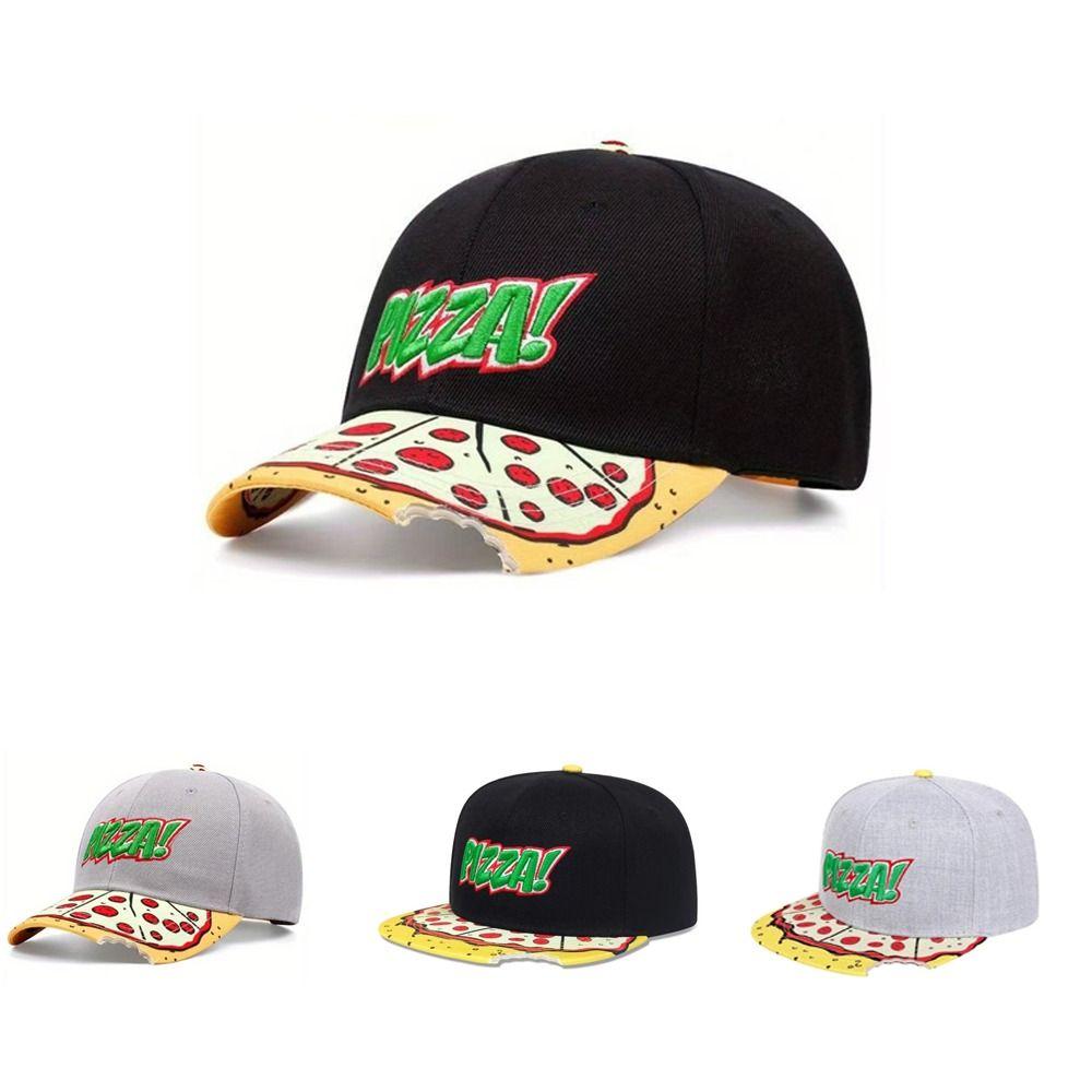 High Quality Casual Hip Hop Hats PIZZA Embroidery Adjustable Sunscreen Hat Breathable Snapback Hats Unisex