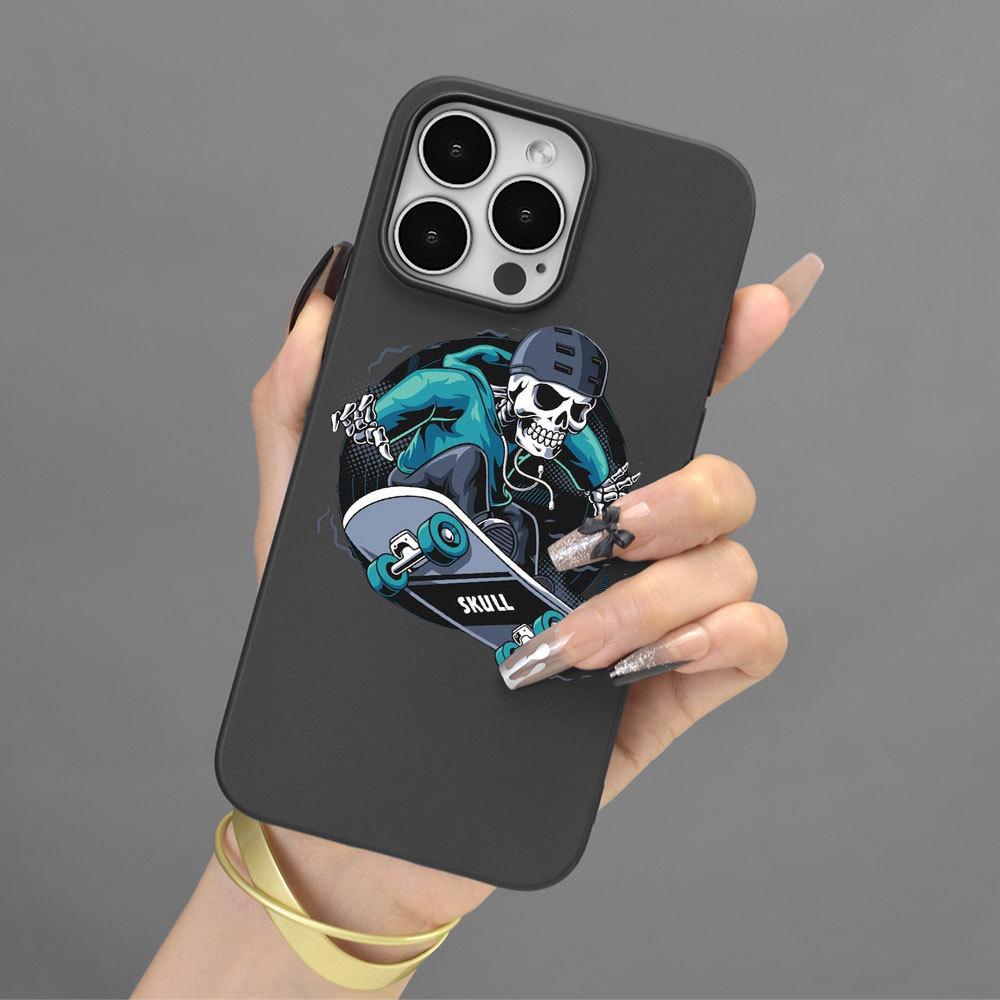 

Apple iPhone 15 Ghost Skull Full Cover Lens Protective Case iPhone 14 Plus чорний