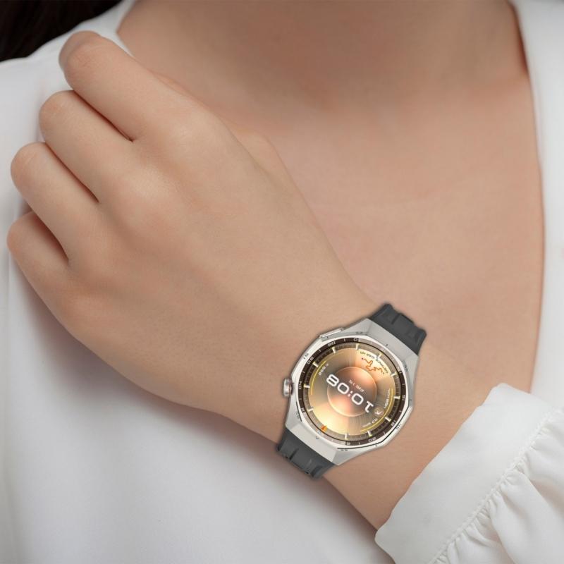 Schweißfestes Silikon-Ersatzarmband Geeignet für 46mm Smartwatch Verstellbare Sportarmbänder Wasserdicht Leichtes Design