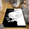 Cute Stewie Griffin Flannel Printed Carpet, Home Sofa Decoration for Living Room & Bedroom, Non‑Slip Play Flannel Floor Mat for Game Room