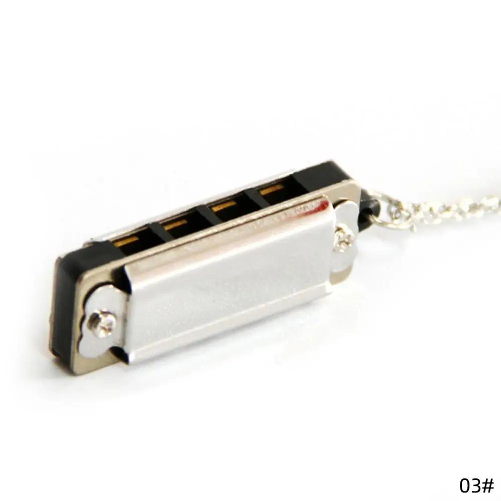Functional Mini Harmonica Pendant Necklace Chic Clavicle Chain for Music Lovers Men Women Boy Fashion Jewelry