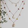 Bohemian Vacation Wind Irregular Gravel Necklace Women, Sweet Cool Sun Flower Star And Moon Pendant Necklace