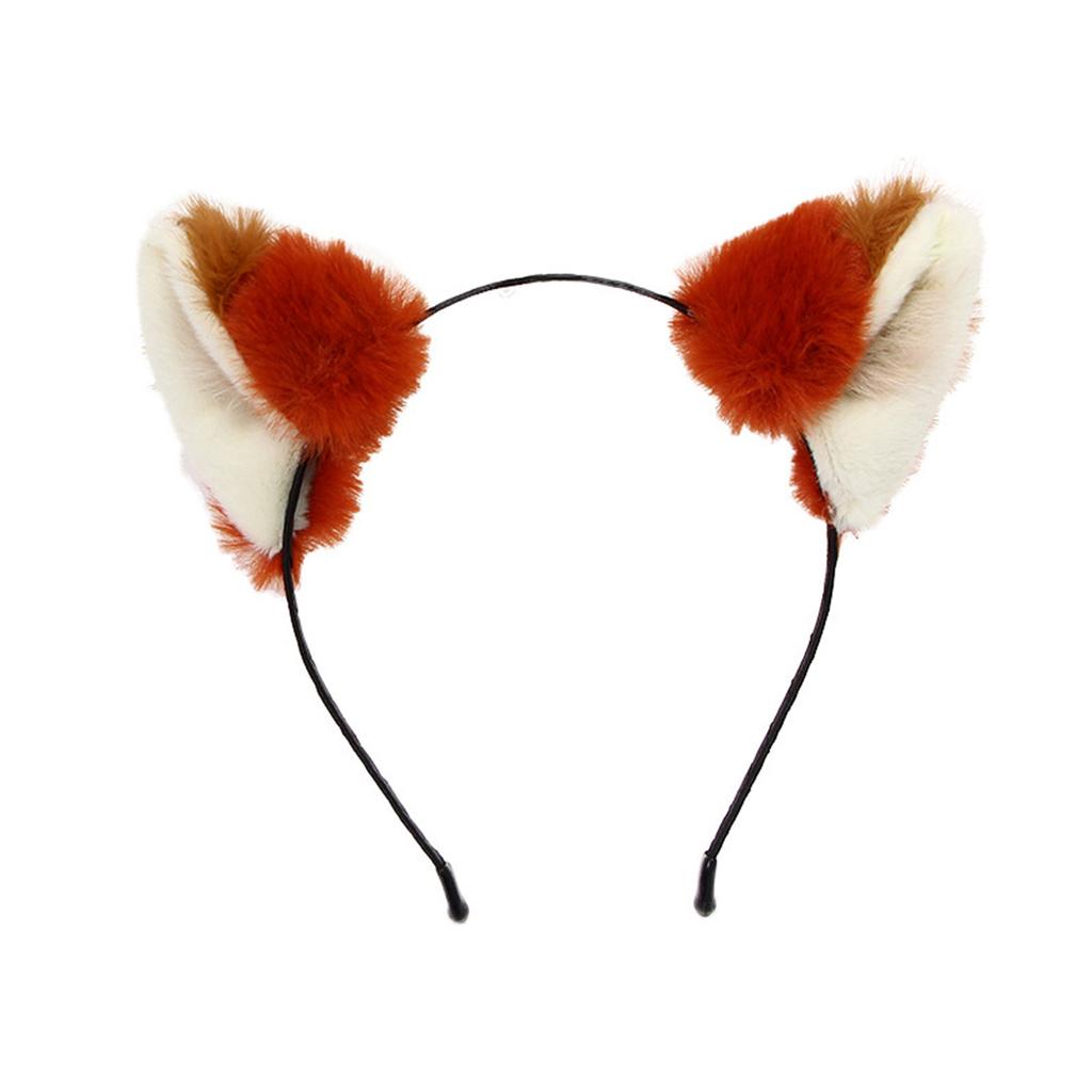 Furry Fox Ear Cosplay Hairhoop Anime Character Costume Halloween Headwear Women Roleplay Game Hairhoop Party Accessory
