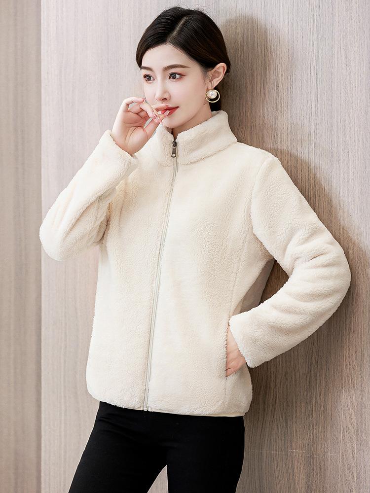 Women's Autumn Coat Women's Autumn and Winter Outer Women's High-end Women's Clothing Light Luxury Aura Strong Lamb Wool Sweater