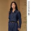 Vintage Cotton-Linen Denim Button-Up Shirt