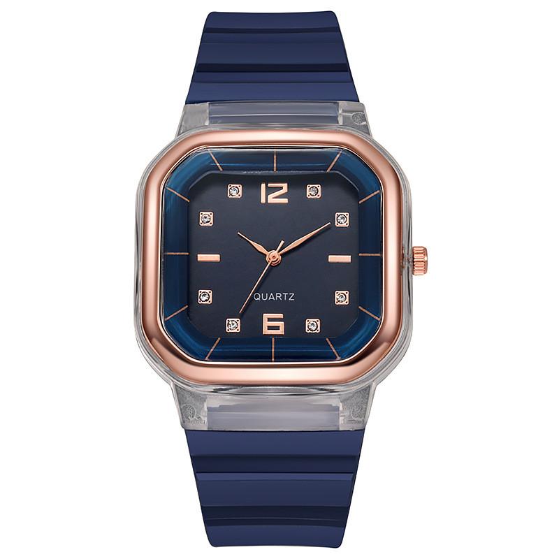 Childrens Square Silicone Quartz Watch With Decorative Dial For School Kids