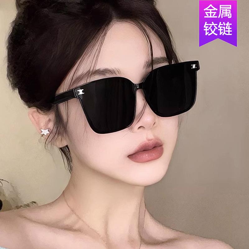 Retro Square Sunglasses, High-end Sunglasses, Large Frame, New Sunglasses, Round Face and Thin Sunglasses.