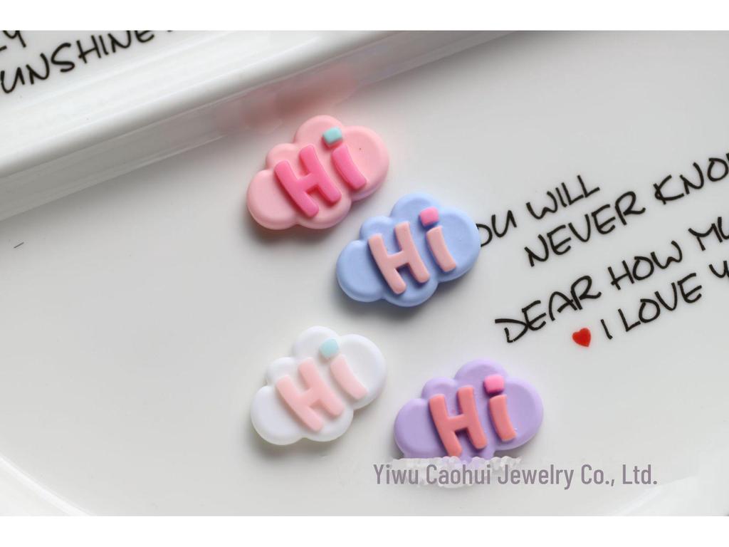 DIY Resin Jewelry Accessories: White Cloud Ink Letters for Boys & Girls