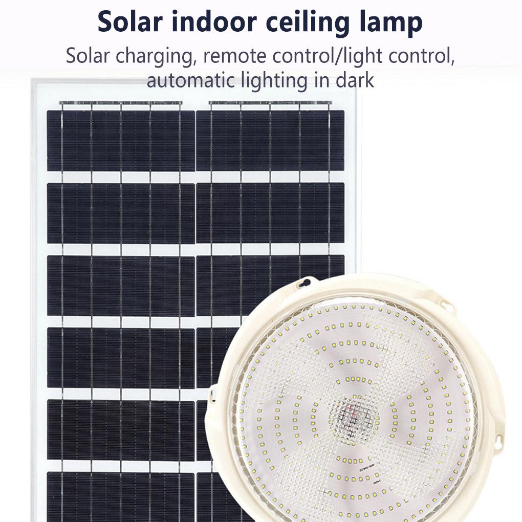 Solar Powered Ceiling Lamp Remote Control Rechargeable Battery Powered Sealed Bedroom Balcony Light-operated Dustproof Light