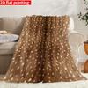 Couverture jetée à imprimé taches de cerf, Couverture en flanelle douce et chaude à motifs animaux tendance pour canapé, lit, décoration de maison