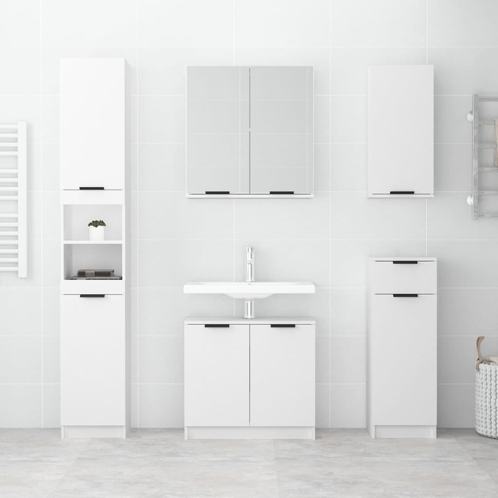 Vidaxl Bathroom Cabinet with Mirror, White, 64X20X67 Cm