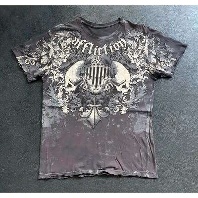 Summer European and American Men's New Gothic Skull Print Soft and Breathable Round Neck T-shirt Outdoor Street Top