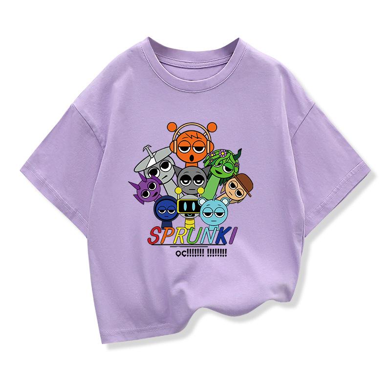 Summer Children's Short Sleeve T-Shirt Boys  Tops Cartoon Clothes Tees Girls  Kids Cotton Clothing