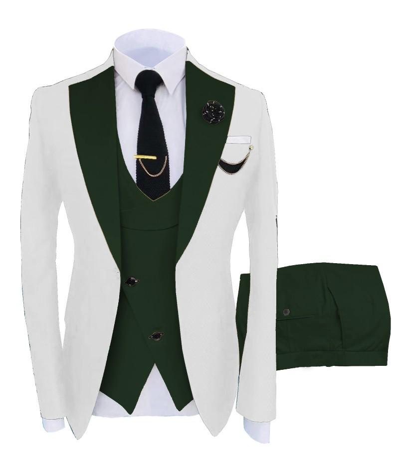 2025 European & American Men's Three-Piece Suit Set - Business, Banquet, or Groomsmen Attire