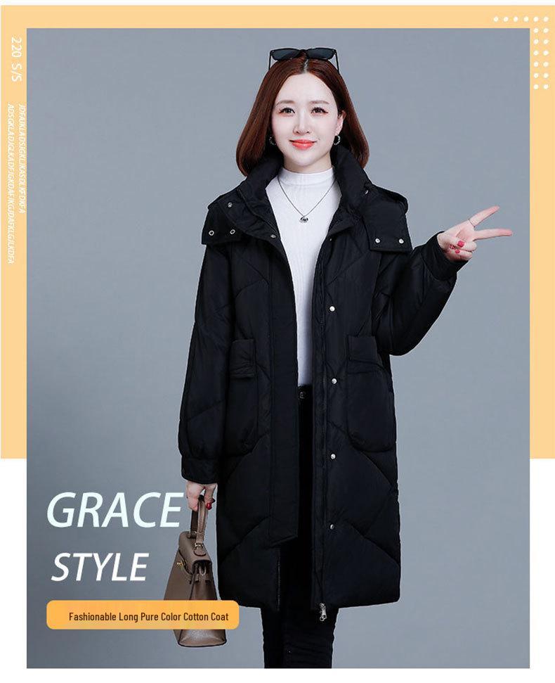 Women's Long Over-the-Knee Thickened Cotton Coat - 2025 Winter Collection