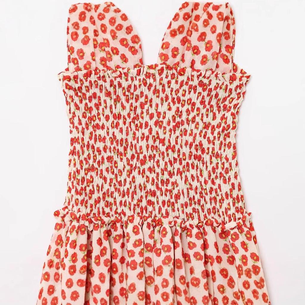 Best-Selling Summer Sweet Preppy Floral V-Neck Sleeveless Dress