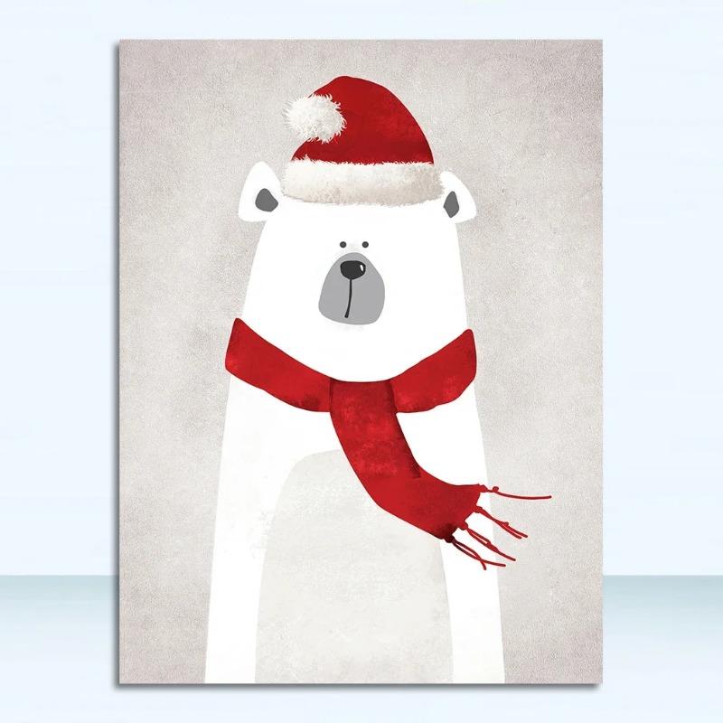 

Очаровательные портреты животных HD Холст Настенное искусство Гиппопотам Пингвин Белый медведь Современный декор для спальни Гостиной 21cm×30cm NoFrame