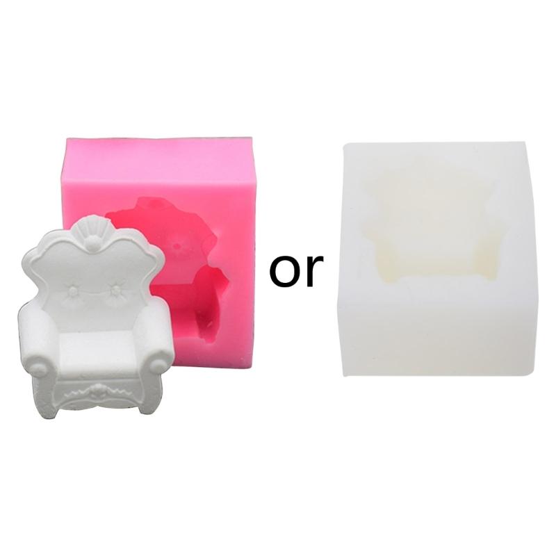 Mini Sofa Chair 3D Silicone Mold Flexible Candle Wax Soap Making Mould DIY Craft for Make Chocolates Hard Candy Dessert