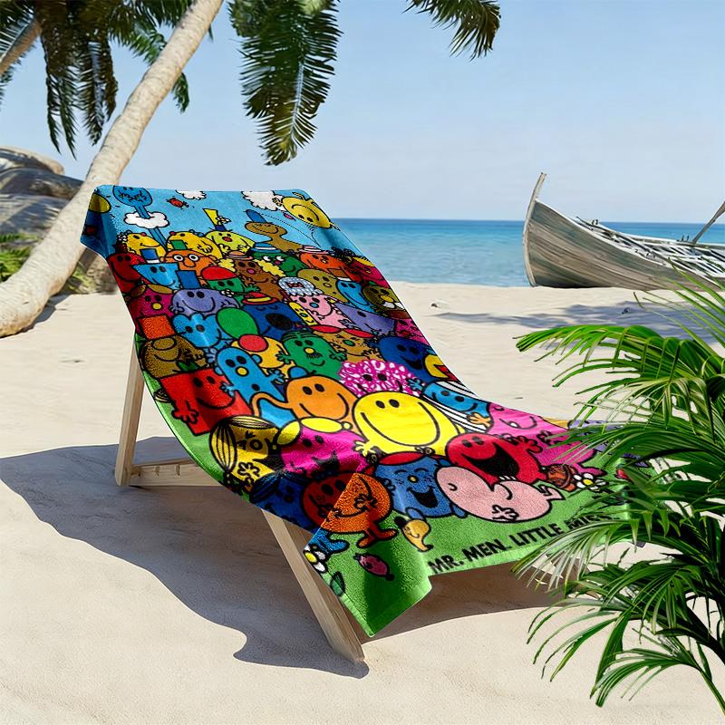 Gentlemen theme 2D Flat Print Beach Towel, Large Soft Quick Dry Towel for Beach Camping SwimmingXSTJ0915531