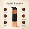 Black Sipper Bottle 100% Pure Copper Water Bottle 1 Litre Leak Proof Protection Durable & Rust Proof Copper Bottle