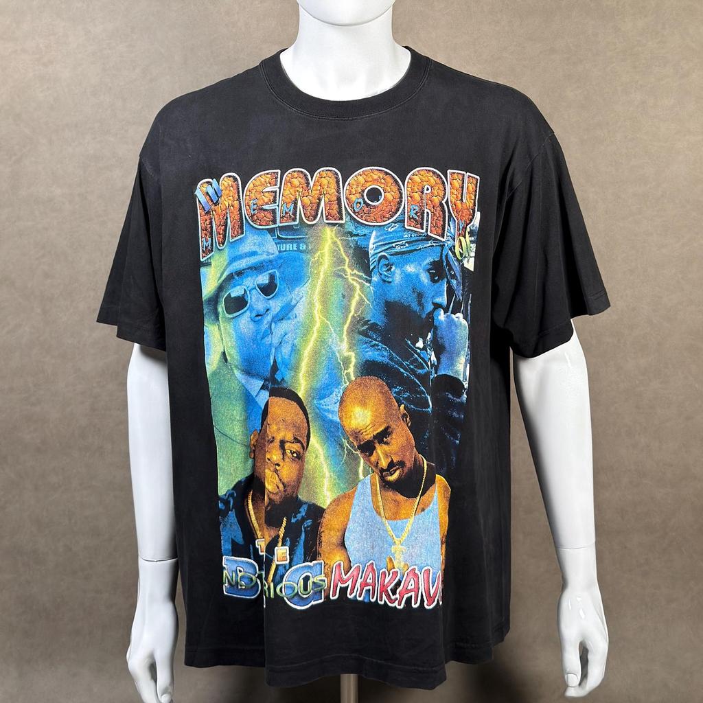 Vintage Tupac Biggie Memorial Stop the Violence CH Gold Series Rap Tee XL