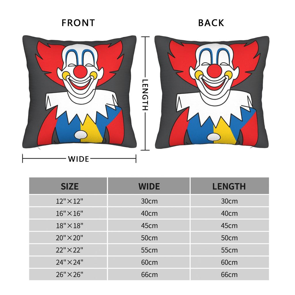 Funny Clowns B-Bozoeds Pillow Cover Graphic Cushion Cover Kawaii Pillow Case For Chair Sofa Home Decor
