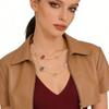 Long Pendant Stackable Necklace for Women Luxury  Glass Stainless Steel Chain Necklaces Fashion Charm Wedding Banquet Jewelry