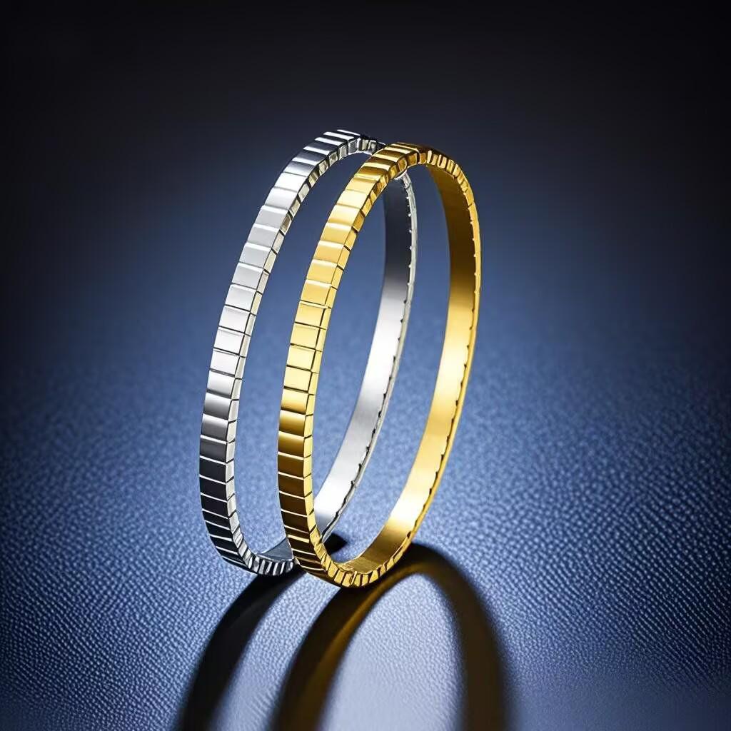 European & American Titanium Steel Bracelet with Colorfast Ins Oval Buckle - Simple Stainless Steel Jewelry