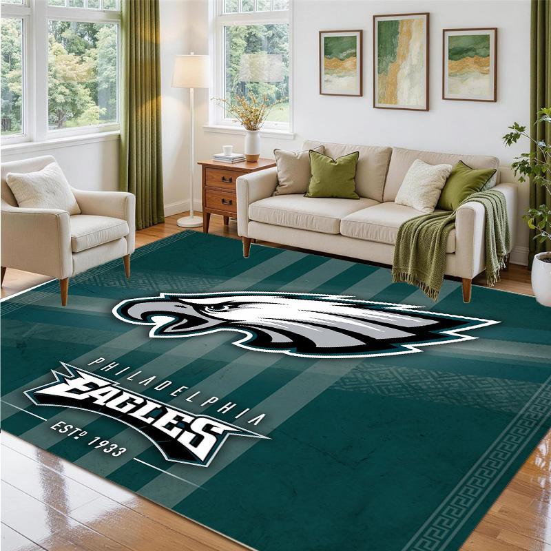 Philadelphia Eagles Design Crystal Velvet Rug Soft Decorative Mat for Bedroom Entrance