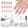 Saviland Nails Medium Soft Gel French Tip Nails Longwear French Tip Nail Kit 19 Press-On - Press-On