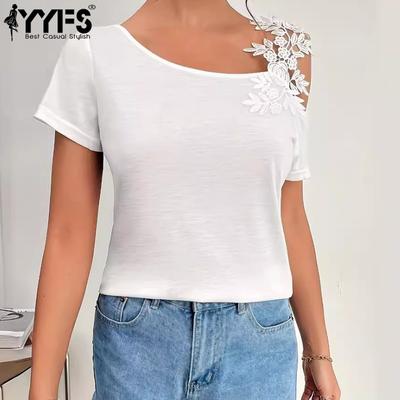 Damenmode Casual Sommer Frühling Einfarbig Druck Kurzarm Schrägkragen Blusen & Hemden