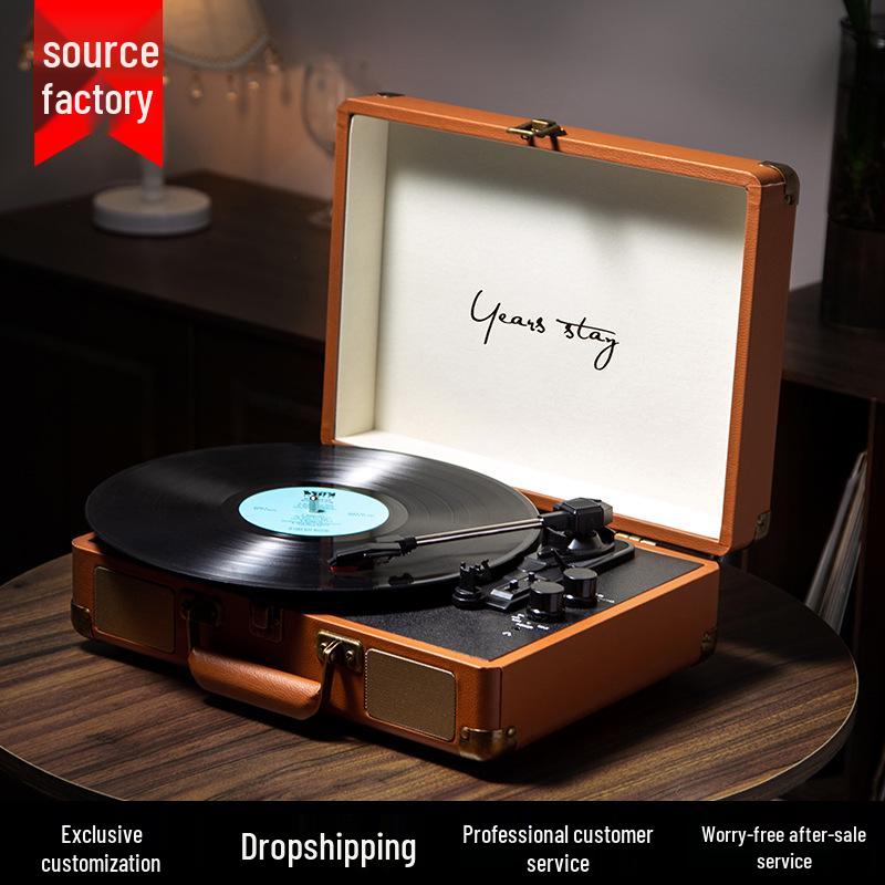 Portable Retro Bluetooth Vinyl Turntable and Multifunctional Speaker